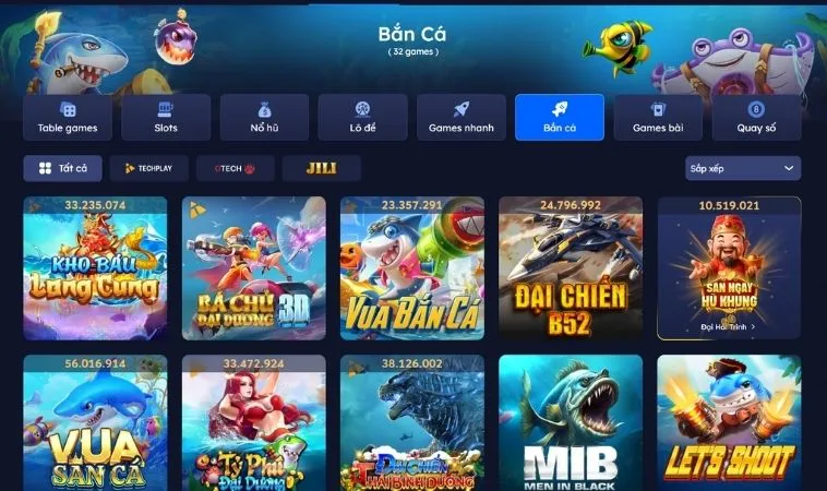 Sảnh Bắn Cá 58Win thiết kế giao diện đẹp, chuyên nghiệp