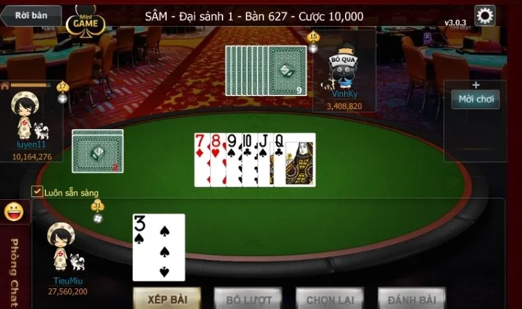 Bàn chơi Sâm Lốc 58Win