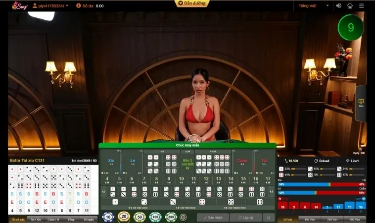 Giao diện chơi Tài Xỉu 58Win