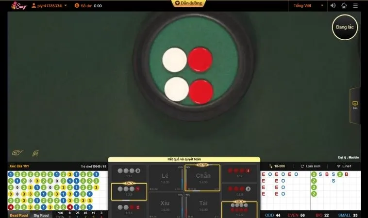 Bàn cược Xóc Đĩa 58Win