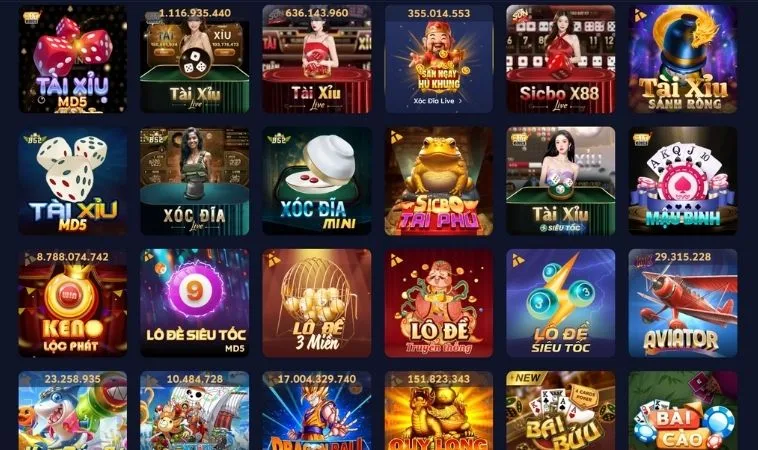 Đa dạng các thể loại game để trải nghiệm tại 58WIN
