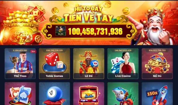 Giao diện trang chủ nhà cái 58WIN